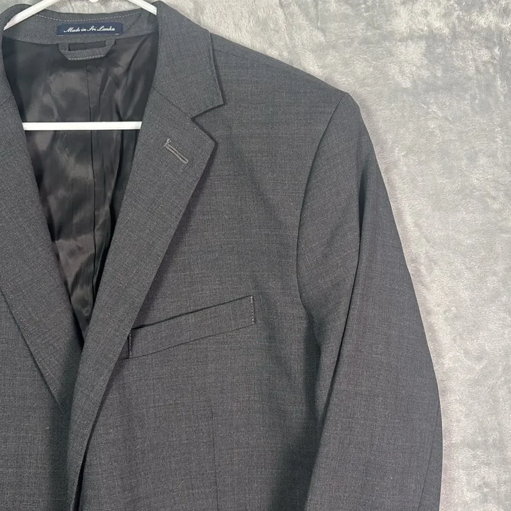 New Lands End Men’s Gray Wool Blend Medium Weight Blazer Size 44 Reg
